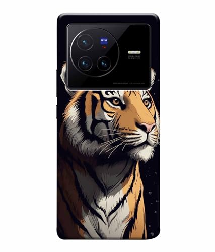 Image of Tiger Faces Animal Printed Hard Back Case Cover & Compatible for Vivo X80 5G | V2183A | V2144 (Multicolor) - D1807