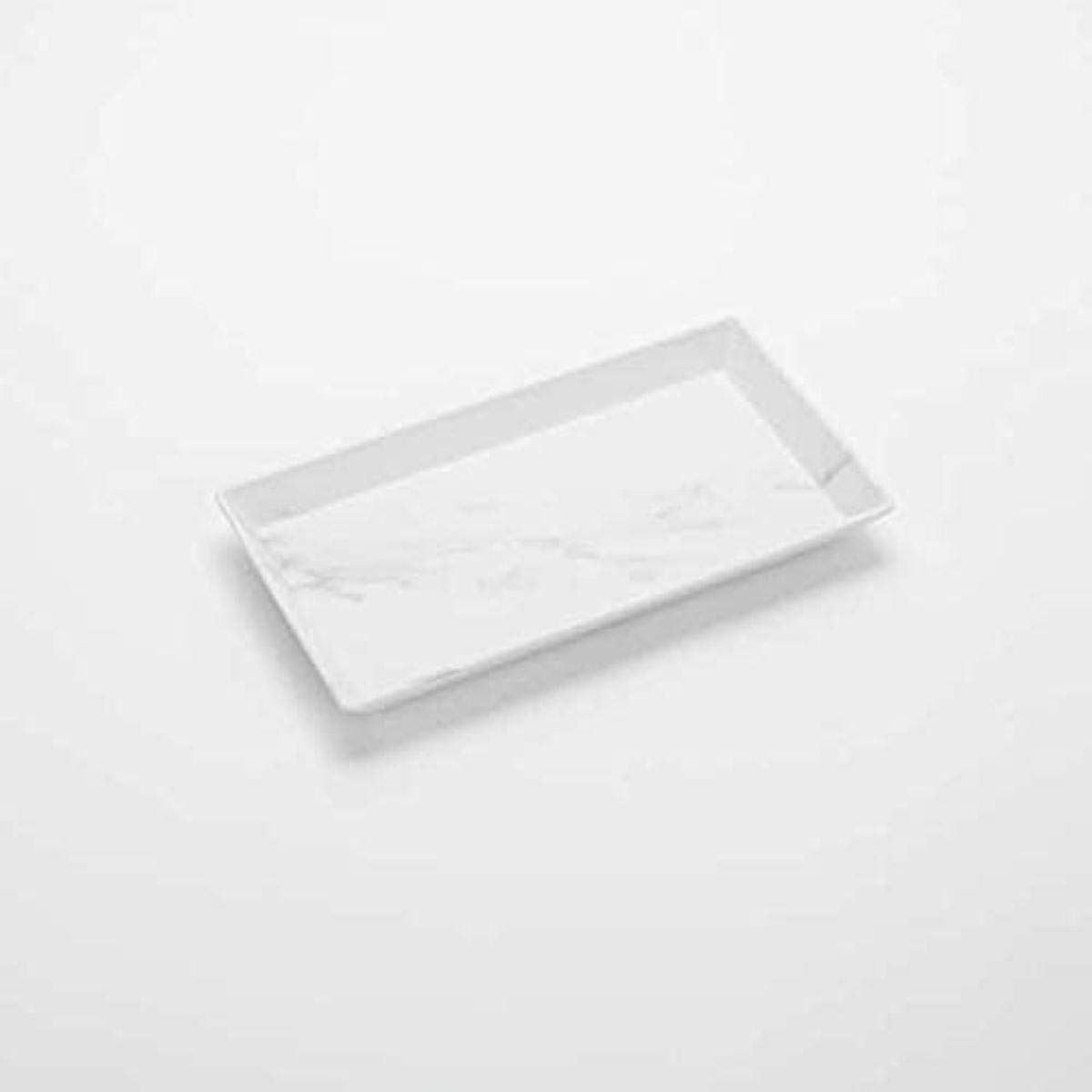 Melamine Matte Rectangular Platter by American Metalcraft – Large, Melamine, White Marble, Model MWMEL19
