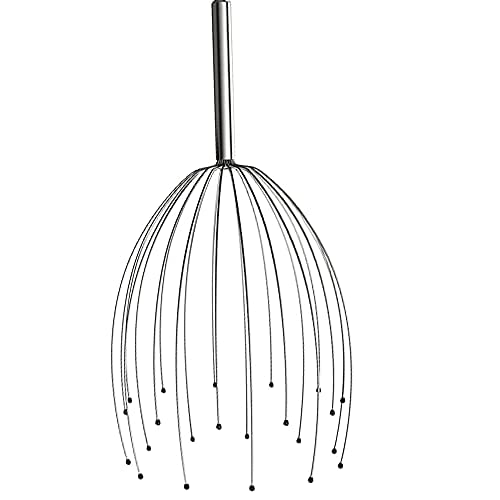 Jiworb Head Massager Scalp Massager 22 Fingers Head Scratcher for Head Body Relaxing Black Massager