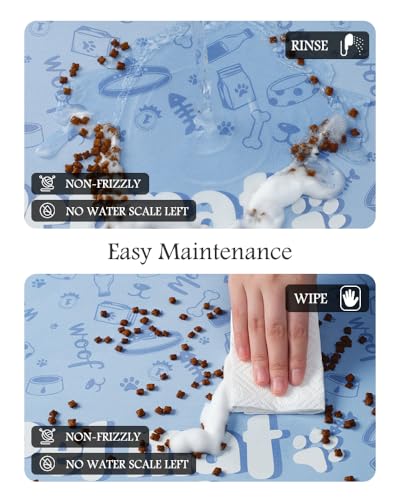 Image of Pet Feeding Mat-Absorbent Dog Mat for Food and Water Bowl-No Stains Quick Dry Water Dispenser Mat-Dog Accessories Pet Supplies-Bowl for Messy Drinkers(PAW,17 inchx28 inch