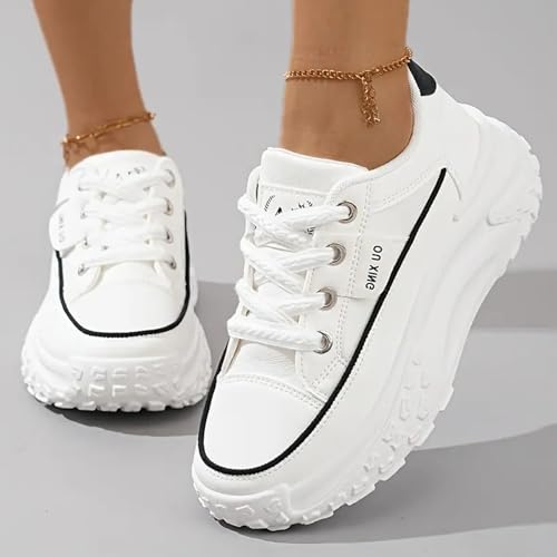 Platform Sneakers Women Chunky Sneakers Casual Walking Shoes Preppy Shoes Non Slip Breathable Fashion Sneakers2