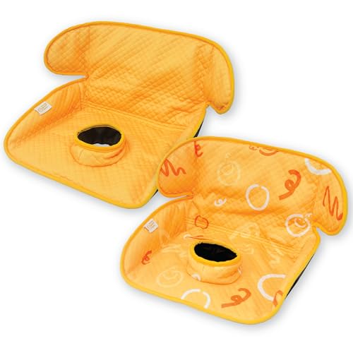 Image of Piddle Pad 2-Pack, Potty Training Car Seat Protector, Toddler Car Seat Cover & Stroller Protector, Machine Washable Waterproof Car Seat, Anti-Slip, Universal Fit (Orange)