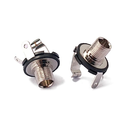 VICASKY 10piezas Conector Jack De Guitarra Unidades y Montaje Panel Hierro Cromado Para Bajos Acústicos y Eléctricos