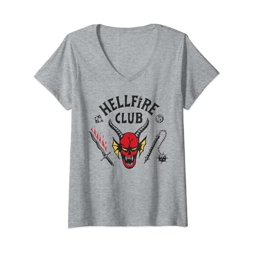 Stranger Things 4 Hellfire Club Logo Camiseta Cuello V