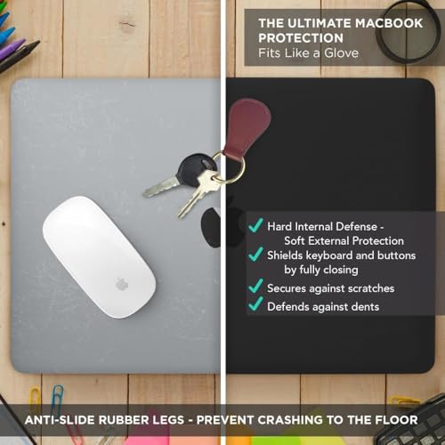 Image of Sounce Case for MacBook Air M2 A2681 13.6 inch M3 A3113 2024 2023 2022 Release Plastic Hard Shell for Apple MacBook Air m2 Cover Waterproof Protector Hard Case and Back Cover Matte Surface - Black