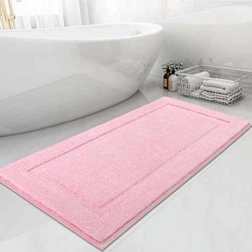 SHACOS Extra Soft Microfiber Bathroom Runner Rug 47x20, Pink