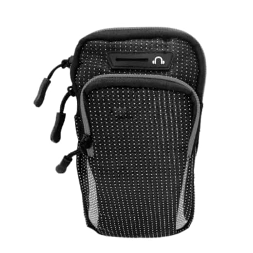 Braçadeira Sports Com Saída De Fone Para Corrida cor Cinza Pochete Sport Braço