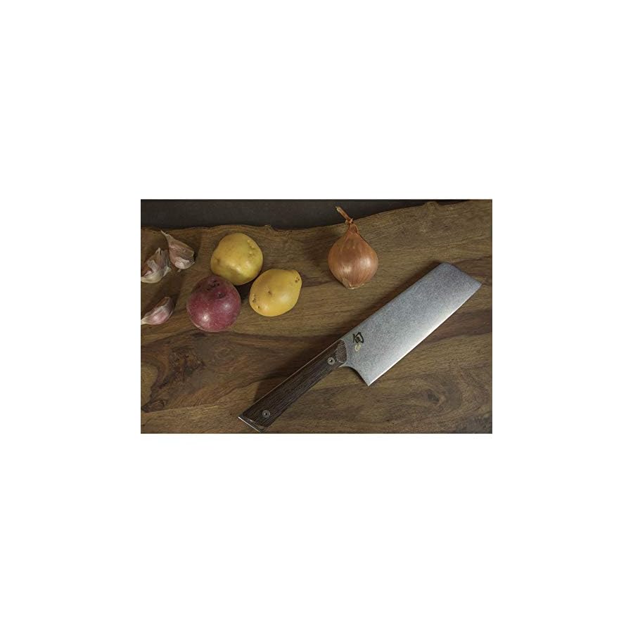 Shun-Cutlery-Kanso-Asian-Utility-Knife-7-Narrow-Straight-Bladed-Kitchen-Knife-Perfect-for-Precise-Cuts-Ideal-for-Preparing-Stir-Fry-Handcrafted-Japanese-KnifeSilver Shun Kanso 7" Asian Utility Knife, Handcrafted Japanese Kitchen Knife Ideal for Stir Fry, AUS10A Stainless Steel Blade, Tagayasan Handle, Precision and Sharpness for Professional and Home Chefs