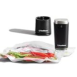FoodSaver Handheld Vacuum Sealer with 2 Quart-Sized (946 mL) Zipper Bags and Charging Base, Cordless, Black - V1100