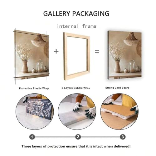 Tableau nature morte beige 60x80cm pour deco murale de restaurant