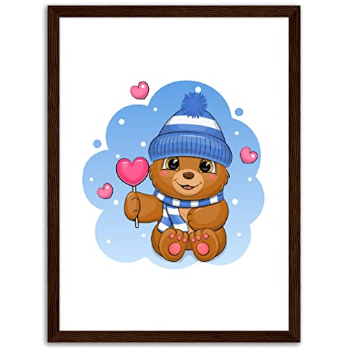 Art mural enfant ours en peluche cadeau de naissance prêt à offrir