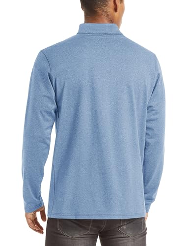Image of TACVASEN Men's Sports Shirts 1 /4 Zip Long Sleeve Fleece Lined Running Workout Pullover Tops Sweatshirt