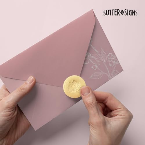 250 Gold Envelope Seal Stickers, Floral Embossed Gold Foil Seals for Envelopes - Wedding Stickers for Invitations, Save The Date, Decorative Mailing Labels