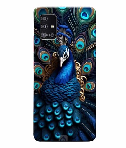 Image of Printed Hard Back Case Cover & Compatible for Samsung Galaxy A51 5G | Peacock Vector Art (Multicolor) - D1206