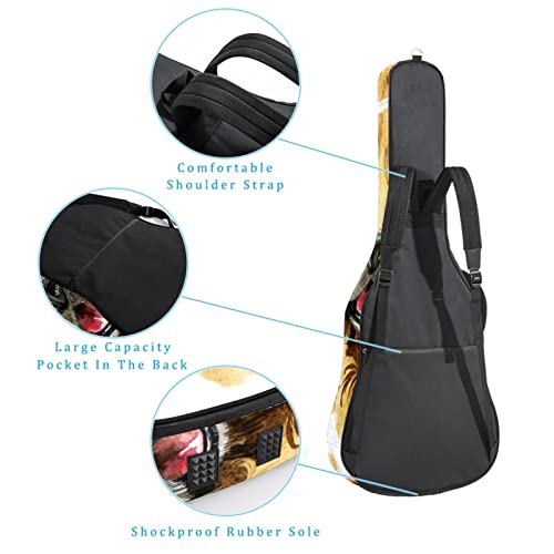 Hondank Housse imperméable pour guitare acoustique avec double bandoulière et poche aquarelle Motif plumes de tigre et… - Les Beatles, Paul McCartney, John Lennon, RIngo Starr, George Harrison Hondank Housse imperméable pour guitare acoustique avec double bandoulière et poche aquarelle Motif plumes de tigre et… – Image 4