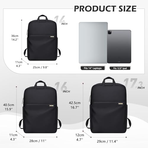 GOLF QUALITY Mochilas Escolares, Mochilas Ordenador Portatil 15 Pulgadas Mochila Universitaria Mochila Antirrobo Mochilas Tipo Casual Backpack Bolso Escolar para viajes,Negro - imagen 2