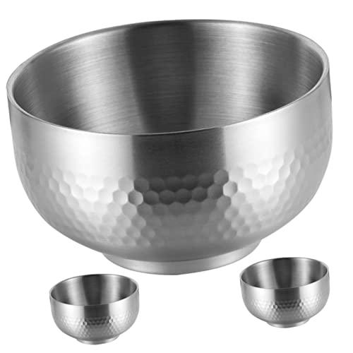 Upkoch 9 Pcs Stainless Steel Rice Bowl Large Mixing Bowl Stainless Steel Kids Ramen Bowl Japanese Noodle Bowl Appetizer Bowl Fruit Bowls Metal Bowl Stainless Soup Bowl Small Rice Bowls #TOP3