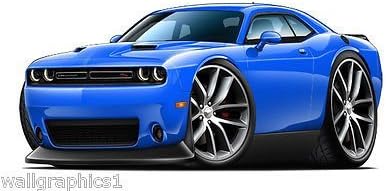 Garage Decor 2015 Challenger R/T 22" x48" (4ft Long) Wall Graphic Decal Sticker Man Cave Garage Decor Boys Room Decor
