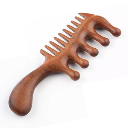 Peine de madera 2 en 1 para masaje y crecimiento capilar miniatura 1