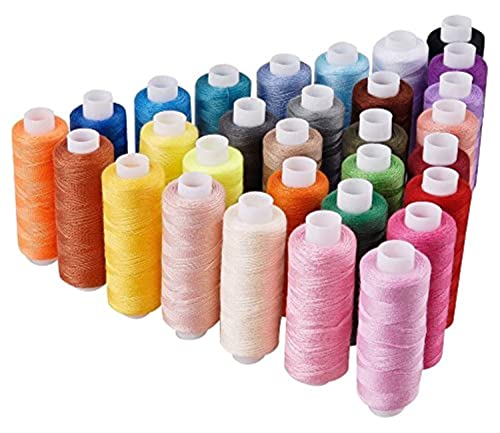 Candora Sewing Thread Assortment Coil 30 Color 250 Yards Each Polyester Thread Sewing Kit All Purpose Polyester Thread for Hand and Machine Sewing