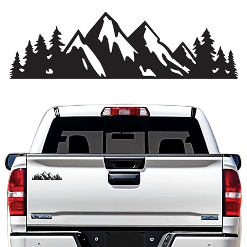 GRITKULTURE Snow Mountain Tree Decal Sticker 6.7inch Wide Premium Badge Universal for SUV, Subaru, Trucks, Tailgate, Cars, Windows, Emblem Auto Decoration Accessories (Black)