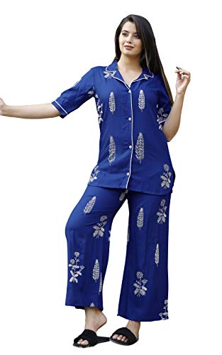 Image of ARYAN Women's & Girl's Rayon All Over Print Night Suit Set Pack of 1