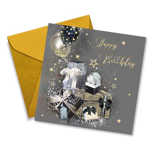 Geburtstagskarte Zum 13. Für Den Sohn – Mit Kuchen-Design & Goldfolie, Inkl. Goldfarbenem Umschlag