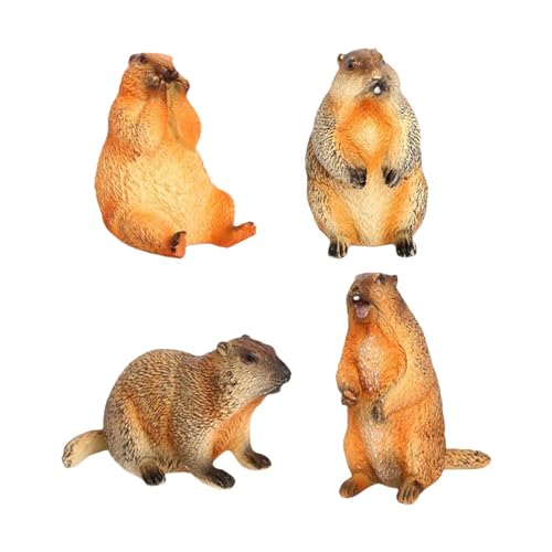 Wmqbjta Lot de 4 Figurines de Marmottes, Mini Jouet éducatif, Cadeau Idéal pour Garçons et Filles.
