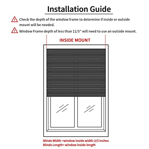 Dongluy No Drill Cellular Shades Cordless, Honeycomb Shade Pleated Blinds For Windows Room Darkening,Easy To Install，Privacy Protection, 31" W X 64" H, Smoke Gray,100% Blackout #TOP7