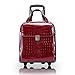 Price comparison product image Siamod, Monterosso, NOVEMBRE, Embossed Crocco Leather, 15" Leather Ladies Vertical Patented Detachable -Wheeled Laptop Briefcase, Red (35326), 15 L x 8 75 W x 17 5 H