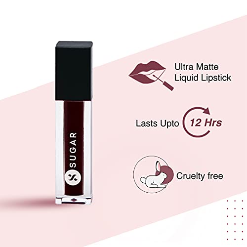 Image of SUGAR Cosmetics Smudge Me Not Liquid Lipsticks for Women | Transferproof & Waterproof | Lasts 12+ Hours | Matte Lipstick | 1.1ml - 25 Very Mulberry