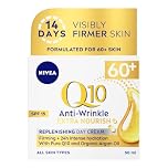 NIVEA Q10 Anti-Wrinkle 60+ Extra Nourishing Day Cream SPF15 (50ml), Deeply Restoring Anti Wrinkle Face Cream for Intense Hydration, Reduces Wrinkles and Firms Skin, Dry Skin Face Moisturiser
