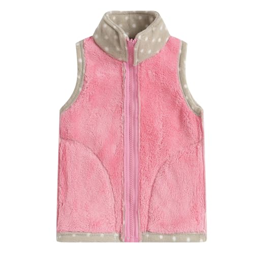 Image of LittleSpring Kids Fleece Vest with Fur Lined Zip Up Warm Thickening Winter Sleeveless Jacket