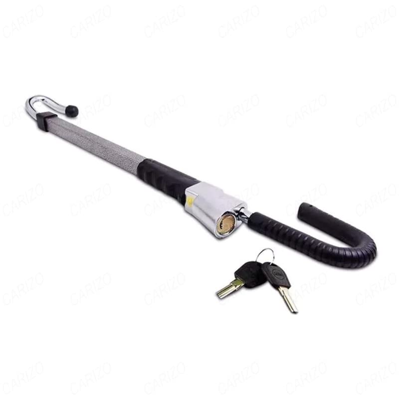 CARIZO Auto Security Travel Locking Anti-Theft Steering Wheel (CQ-6084) Handbrake Lock Adjustable Twin Hooks Lock Security Compatible with Kia Carnival