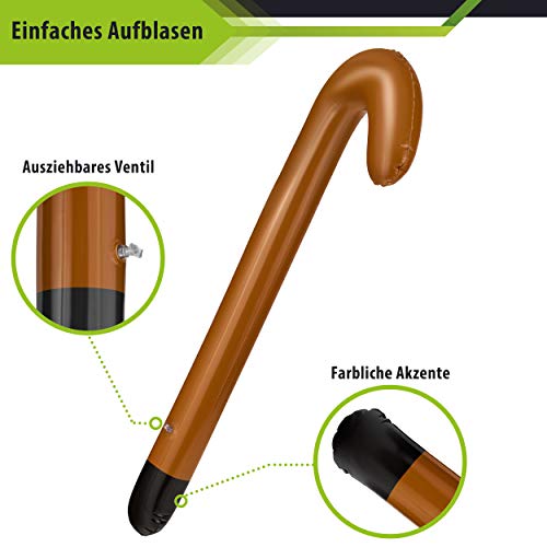 Balinco Opblaasbare loophulp + opblaasbare wandelstok/wandelstok, de perfecte set voor je kostuum als oma of opa voor… - Afbeelding 8
