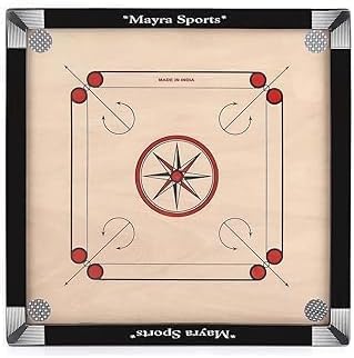 Carrom Board, 20 Inch Small Size, 2-4 Players, Age 12+, Family Game, Includes Coins, Striker, Powder