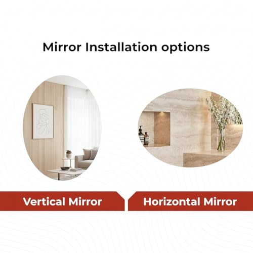 Image of Oval Frameless Wall Mirror 9x12 Inch - Modern Decorative Mirror for Bathroom, Bedroom, Living Room & Entryway