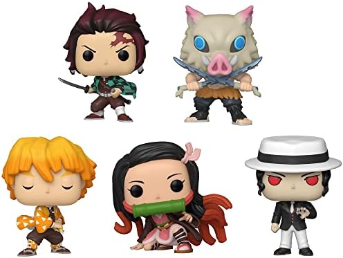 Funko Animation: POP! Demon Slayer Collectors Set - Tanjiro Kamado, Inosuke Hashibira, Zenitsu Agatsuma, Nezuko Kamado, Muzan Kibutsuji