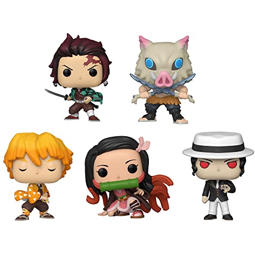 Funko Animation: POP! Demon Slayer Collectors Set - Tanjiro Kamado, Inosuke Hashibira, Zenitsu Agatsuma, Nezuko Kamado, Muzan Kibutsuji