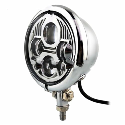 Phare moto LED vintage 4.5 en chrome premium pour finitions Softail exigeantes