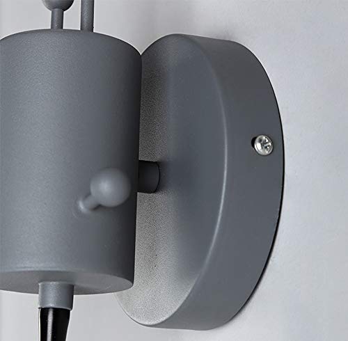 Lámpara de pared LED E27 ajustable de metal gris moderna 5