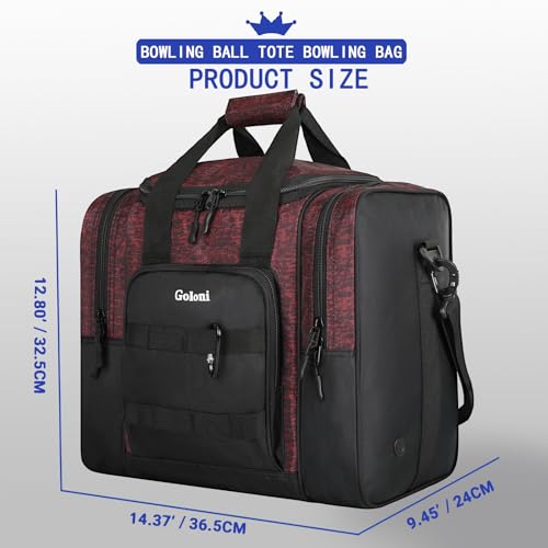 Goloni | Singer Ball Bowling Bag with Padded Ball Holder, 2 Pockets for Bowling Shoes up to Size 10 and Accessories