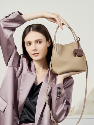 2025 Genuine Leather Bucket Bag First Layer Cowhide Hand-held Vegetable Basket Bag3