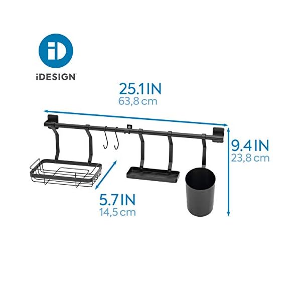 iDesign Austin Kitchen Metal Wall Organizer, Holds Spices, Utensils
