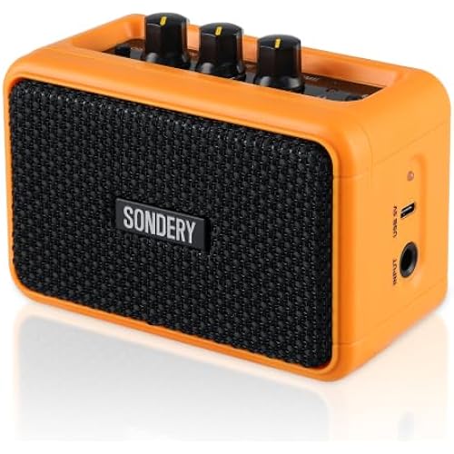 Sondery 5W Mini Amp for Electric Guitar Rechargeable with OD Clean Effects