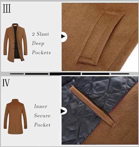 Image of APTRO Men's Wool Trench Coat Hoodie Winter Top Coat
