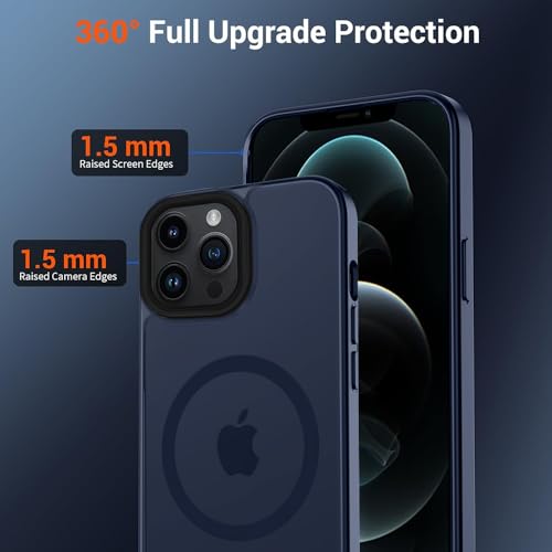 Image of iPhone 12 Pro Max Magsafe Hard Back Case | Matte Design & 360 Protection | Military-Grade Apple iPhone 12 Pro Max Cover | Strong Magnet Back - Blue