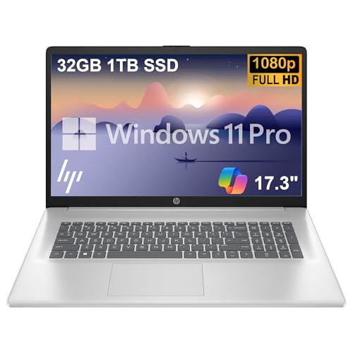 HP 17 Laptop (17.3" FHD Anti-Glare, AMD Ryzen 5 7430U, 32GB RAM,...