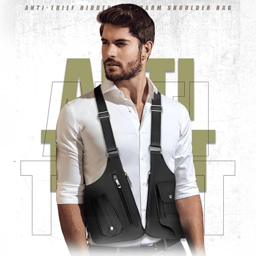 Double Shoulder Armpit Bag, Anti-Theft Hidden Underarm Strap Wallet Pocket Holster Phone Leisure Double Shoulder Pouch2