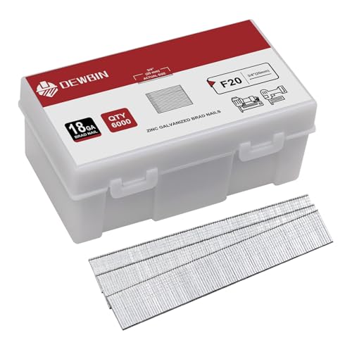 DEWBIN 18 Gauge Brad Nails, 6000 Counts 3/4-inch 18 GA Brad Nails, Galvanized Nails for Nail Gun, Finishing Nail Gun Nails for Pneumatic, Electric Brad Nailer Gun